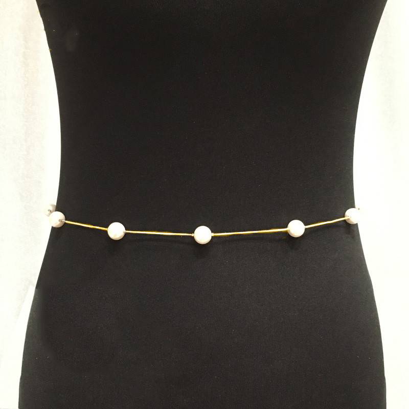 Single-story pearl waist chain